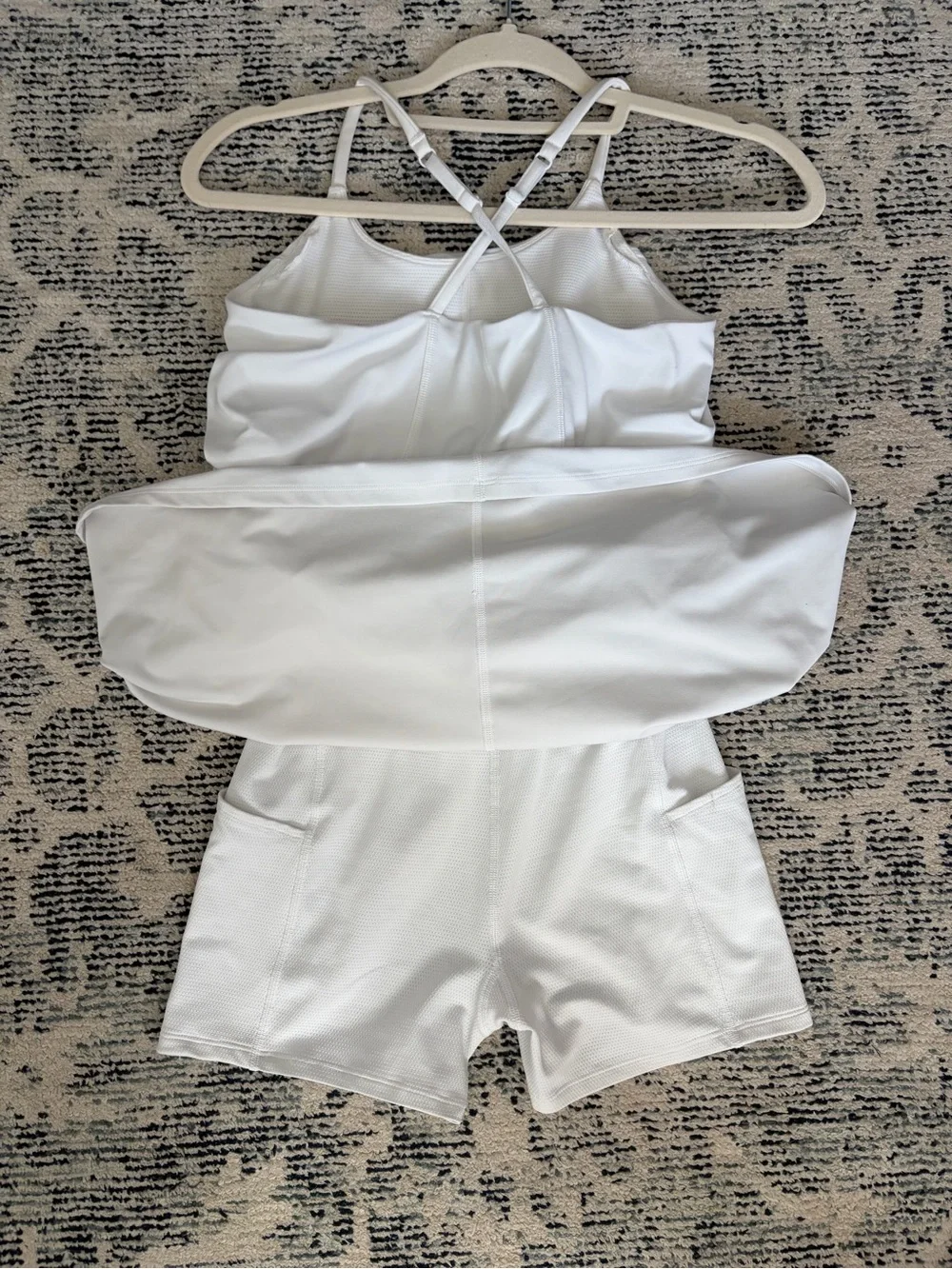 ATHLETA GIRL Athletic dress with built in liner - White Size 14